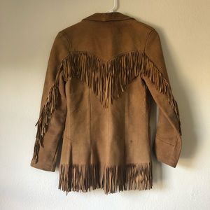 Vintage real suede fringe coat